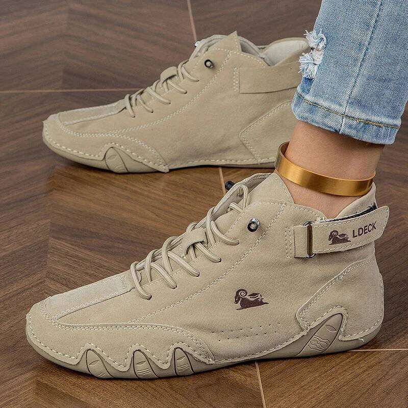 Retro High Top Women's Classic Charm Comfortable Soft Sole Anti Slip Durable Flat Fashionable Walking Travel Shoes