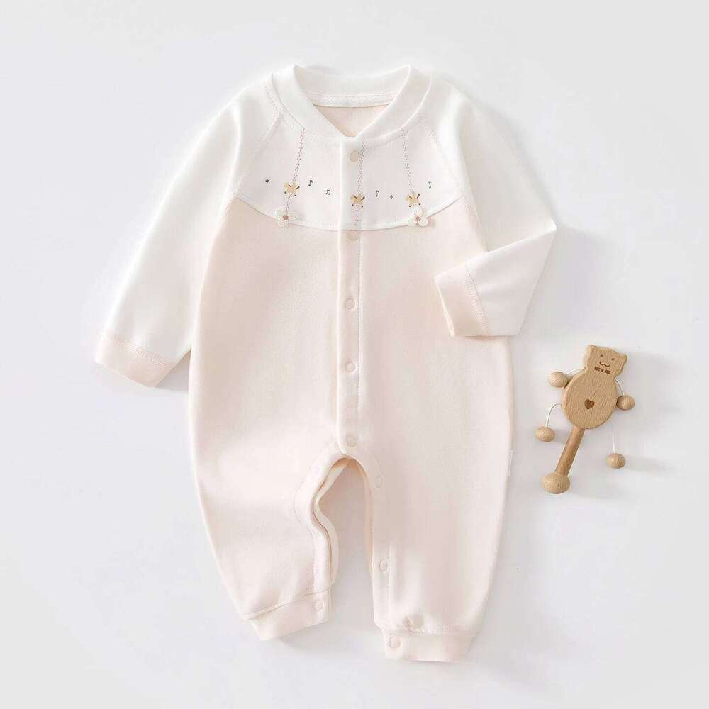 Clothes, Base Layer, Newborn Baby Spring and Autumn Pure Cotton Belly Protection, Class a Romper, All-Season Jumpsuit 26H0224
