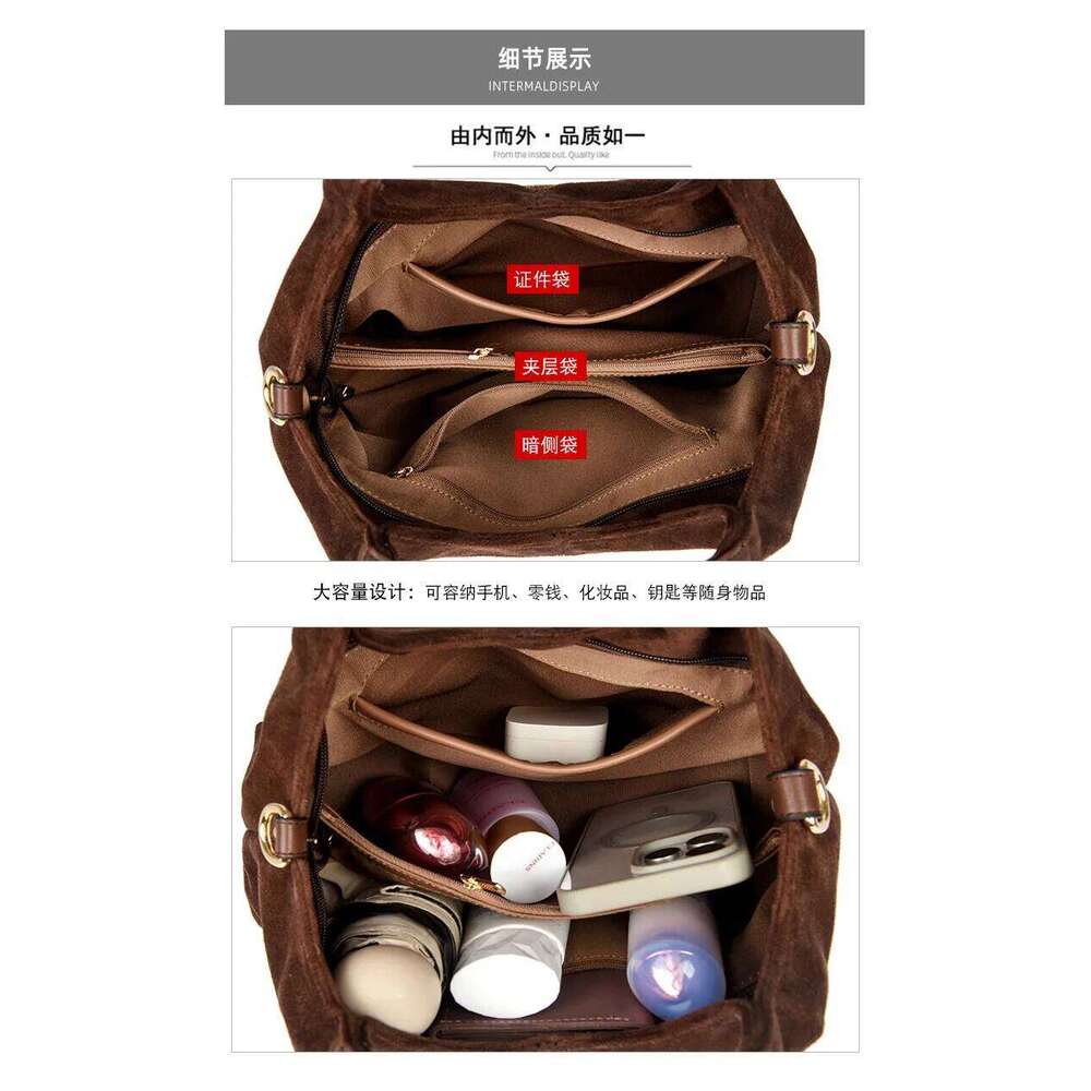 Fashion Handbag Large capacity Female Big Totes Quality Ladies Shoulder Crossbody Faux suede Commuting Office bags borsa Z260224