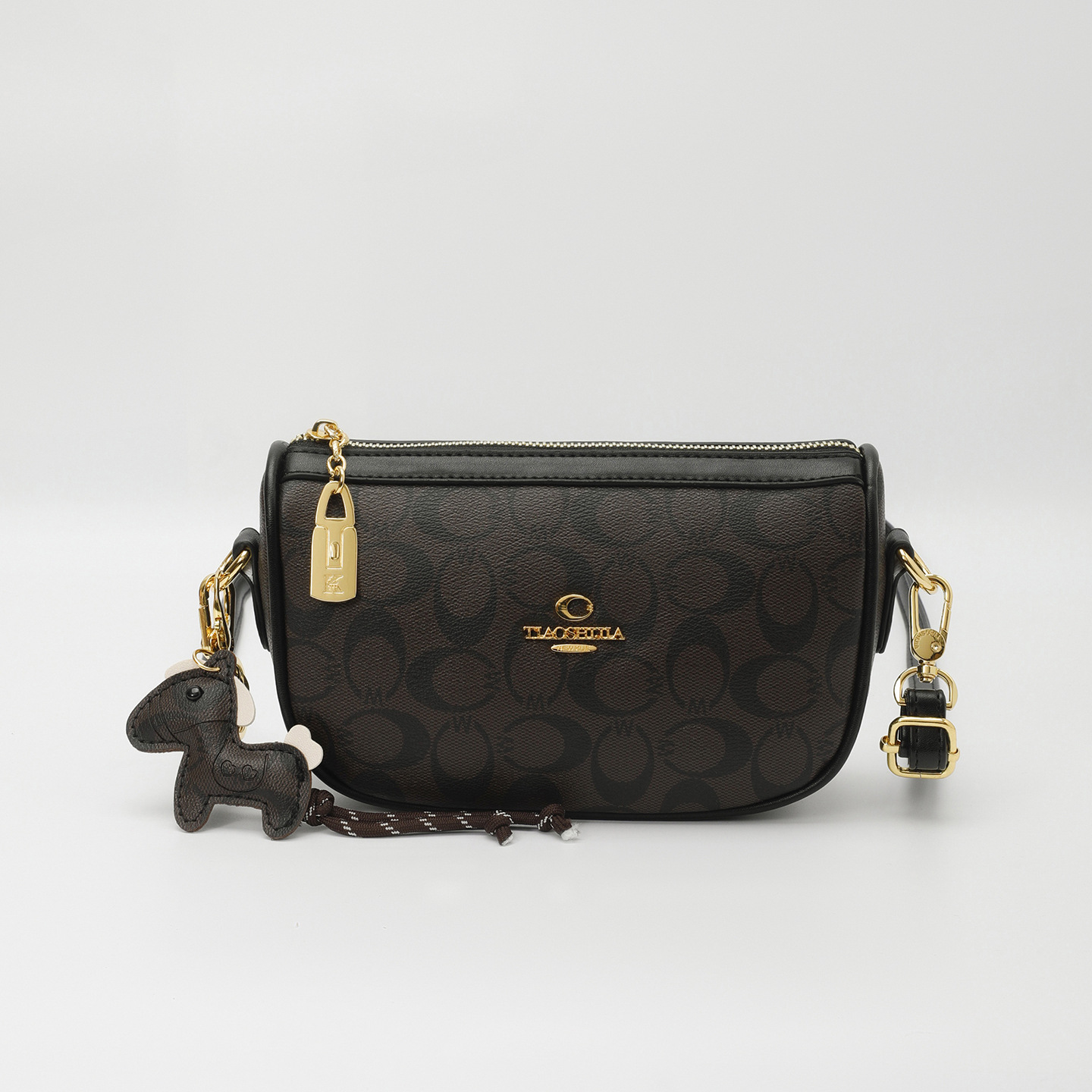 High-end small bag for women, 2026 new style, versatile mahjong bag, fashionable casual underarm bag, retro single-shoulder crossbody bag, letter bag