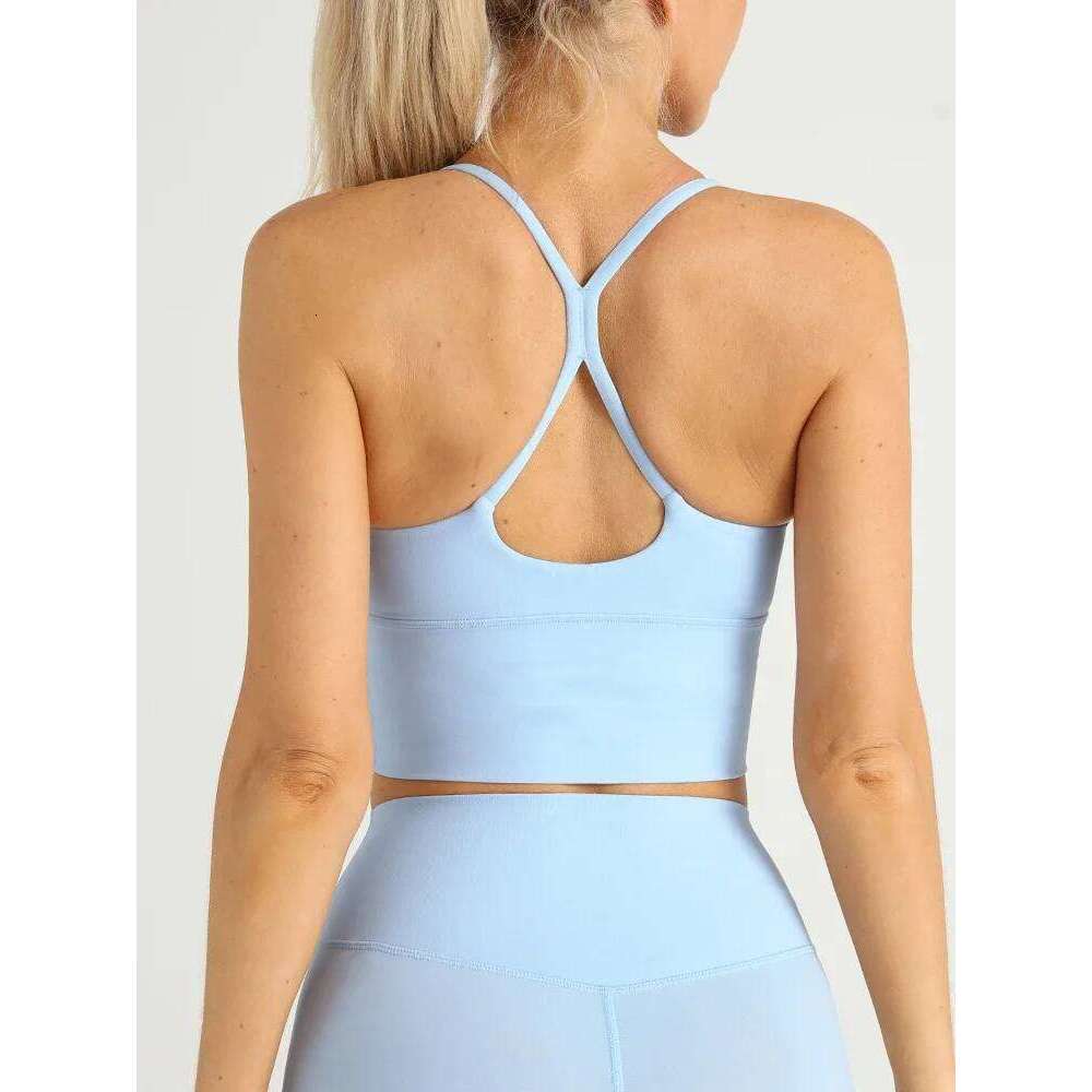Solid Color Gym Naked Feeling Sexy Cross Y shape Bra Fitness Yoga Jogging Workout Sports Women Sling 26Y0224