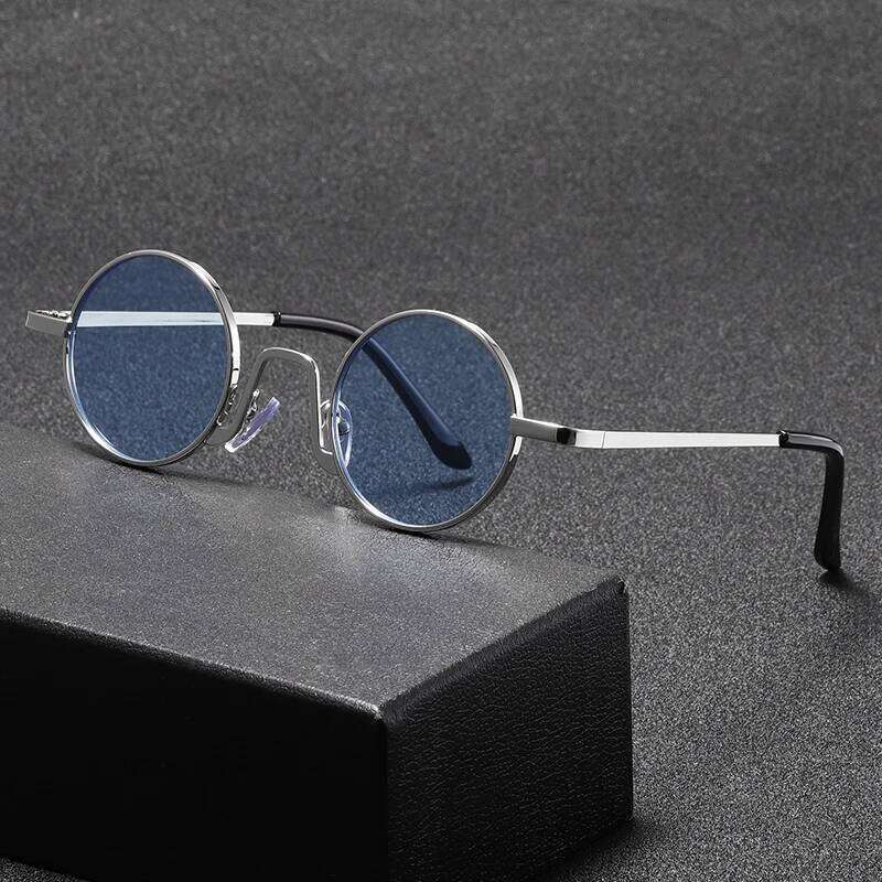 Fashion Retro Round Hippie for Women Men Trendy Punk Disco Party Glasses Circle Metal UV Protection Sunglasses 26W0224