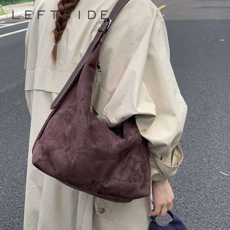 LEFTSIDE Design Large PU Leather Underarm Bags Lady Shoulder Bag for Women 2025 Winter Trend Y2K Handbags and Purses Z260224