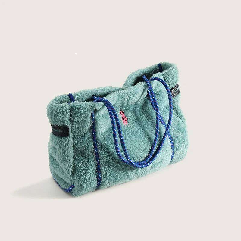 Luxury Soft Plush Tote Rope Handle Shoulder Bag Large Faux Fur Handbag Winter Warm Fluffy Shopper Bags for Women 2021 New Z260224