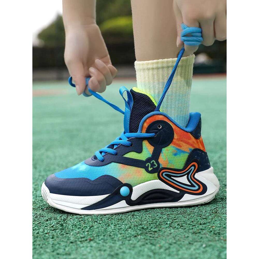 Children Basketball Breathable Mesh Boys Fashion Sneakers Girls School Sport Shoes Kids Casual Trainers Outdoor Athletic 26W0224