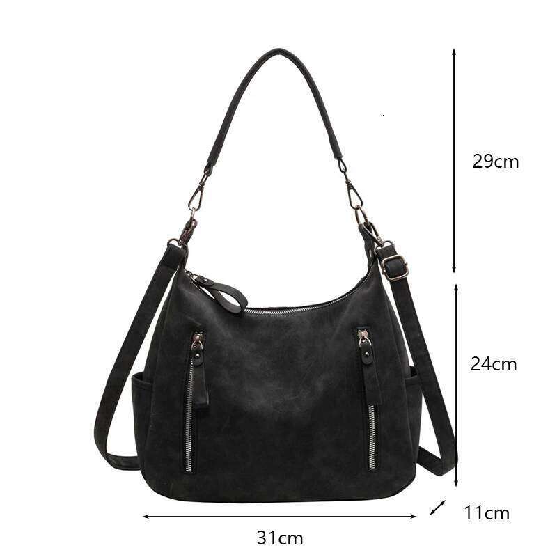 Autumn Practical Large Capacity Women's Versatile Retro Frosted Crossbody Bag Texture Zipper Decoration Shoulder Commuter To Z260224