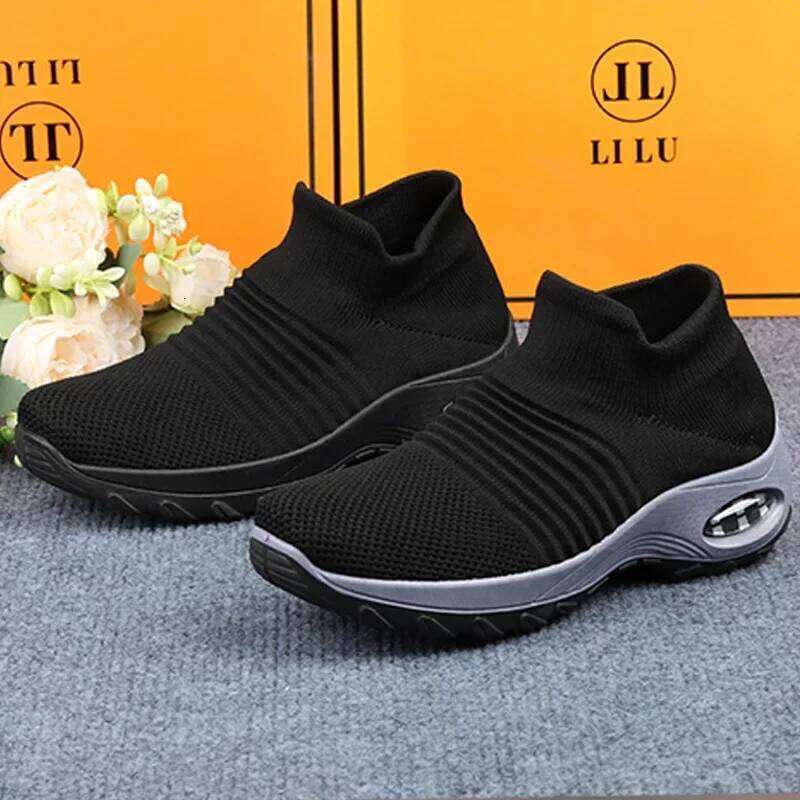 Women's One Step Mesh Breathable Arch Support Fashion Trendy Thick Bottom Training Sports Hiking Platform Shoes for Women