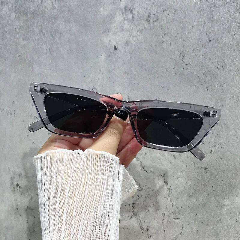 Vintage Cat Eye Sunglasses Woman Retro Shades Black Sun Glasses Female Fashion Small Frame Mirror Square Oculos De Sol 26W0224