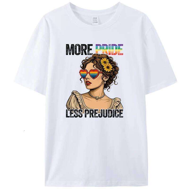 More Less Prejudice LGBTQ Pride Month Trans Women Men's Cotton T-Shirt Hipster Loose Tee Tops Novelty Gifts H260224