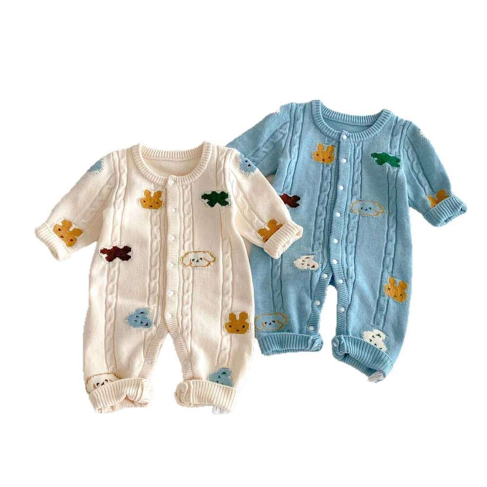 Baby Autumn Winter New Jumpsuit for Boys and Girls Long Sleeve Knitted Climbing Clothes 26Y0224
