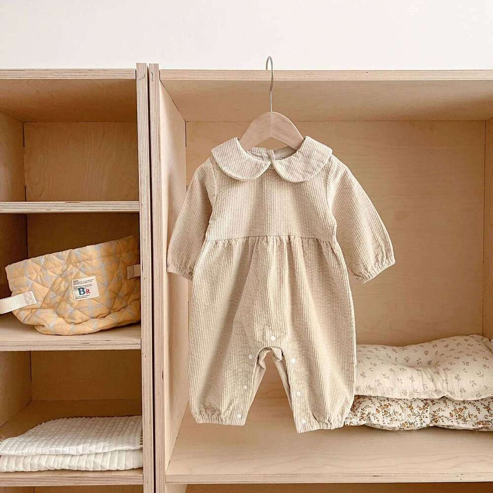 Spring Autumn Newborn Infant Boys And Girls Corduroy Romper Long Sleeved Rompers Kids Onepiece Fashion Baby Clothing 26H0224