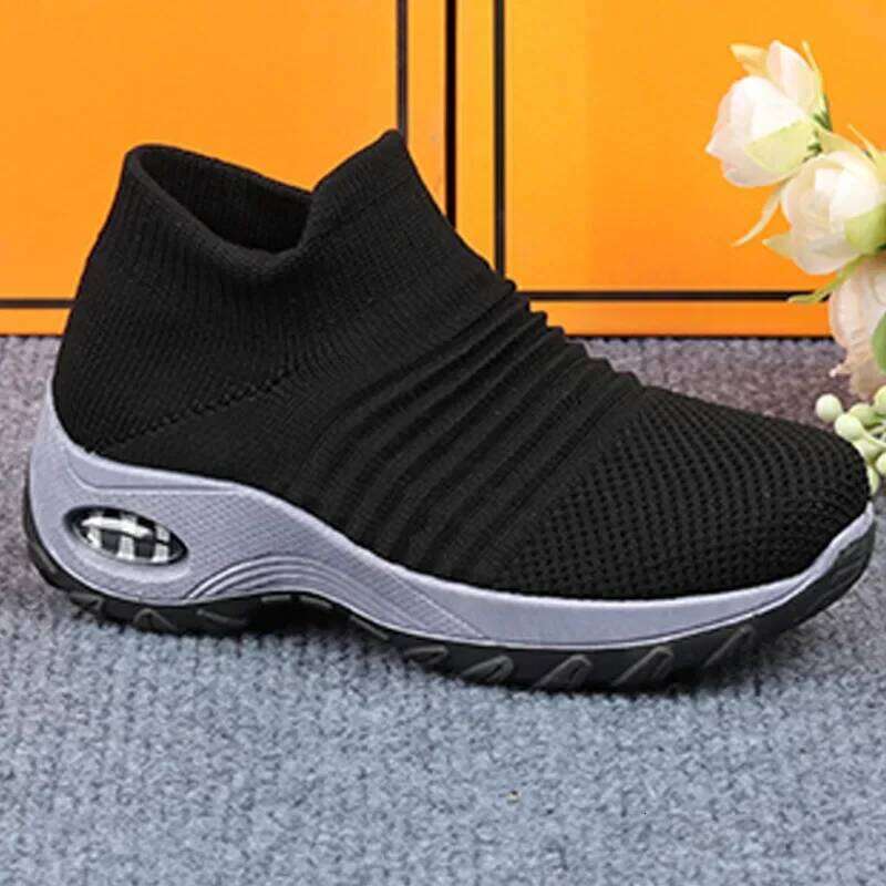 Women's One Step Mesh Breathable Arch Support Fashion Trendy Thick Bottom Training Sports Hiking Platform Shoes for Women