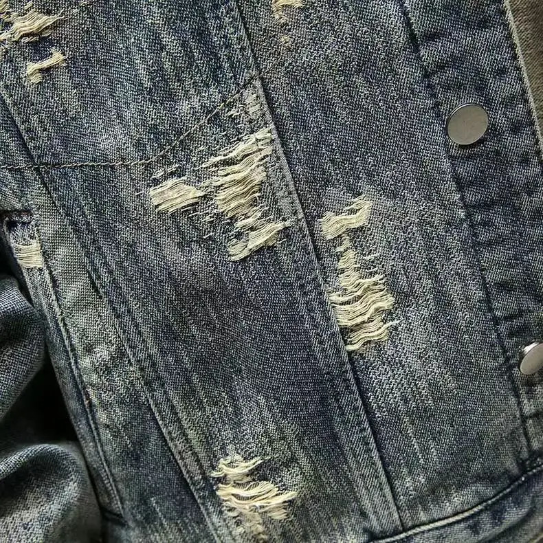 Spring Autumn American Denim Coats Set Classic retro Cowboy Jeans Trendy TwoPiece Sets Versatile Outerwear Casual Jacket 260209