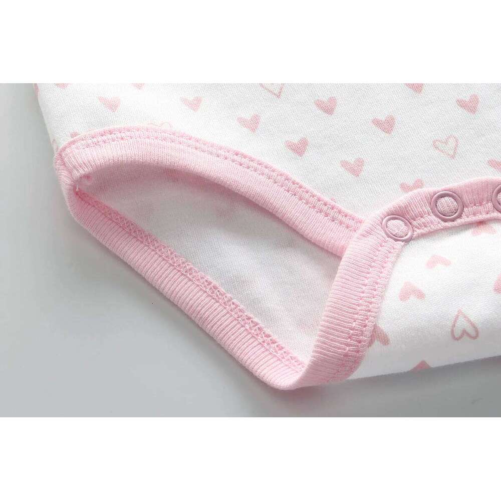 5 Pcs/Lot Baby Girl Short Sleeves Bodysuits Cotton Soft Newborn Clothes 26Y0224