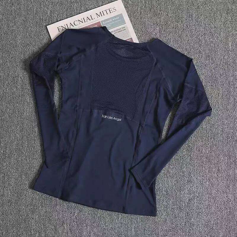 Women's Yoga Fitness Top, Quick-Dry T-Shirt, Sports Long-Sleeve Tight-Fitting, Slimming, Mesh Breathable Running 26Y0224