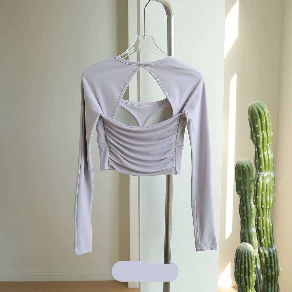 Women's Long-Sleeve Sports Top with Chest Pads, Yoga Wear, Pilates Training Fitness Apparel, Running 26Y0224