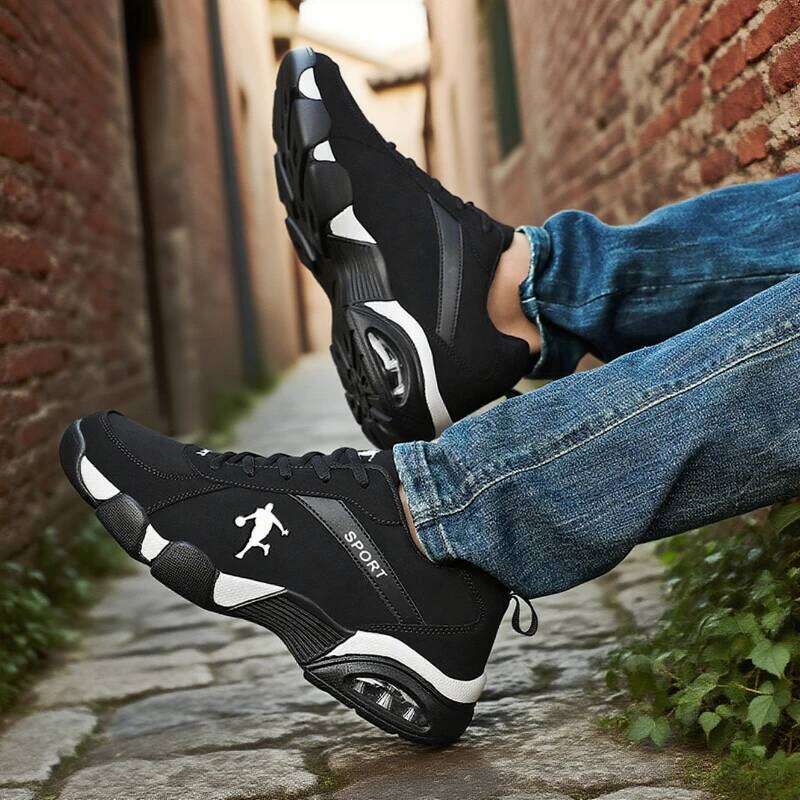 Fashionable Men's Running Lightweight Breathable Anti Slip Sneakers Lace Up Outdoor Tennis New Men Casual Basketball Shoes