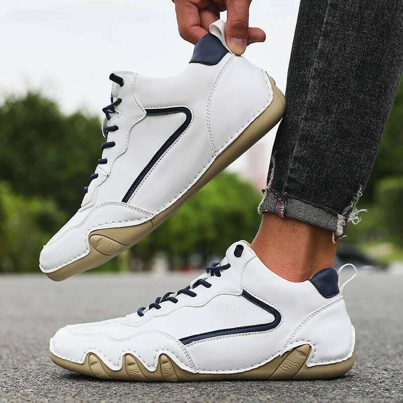 Casual Loafers Fashionable Low Cut Handmade Leather Sports Shoe 2025 New Retro British Style Men's Motorcycle Riding Boots