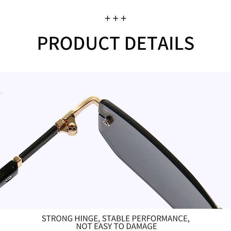 Rimless Sunglasses Rectangle Fashion Popular Women Men Shades Small Square Sun Glasses For Female Male Summer Traveling Oculos 26W0224