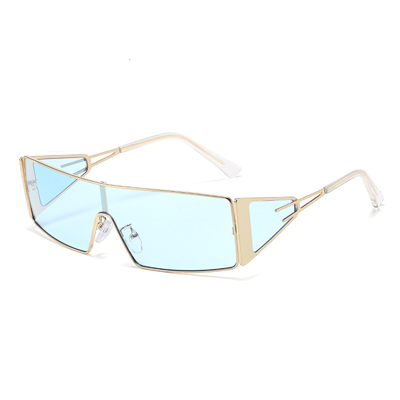 New irregular Sunglasses Metal Fashion Futuristic Tech Sunglasses European And American INS Internet Celebrity Trendy