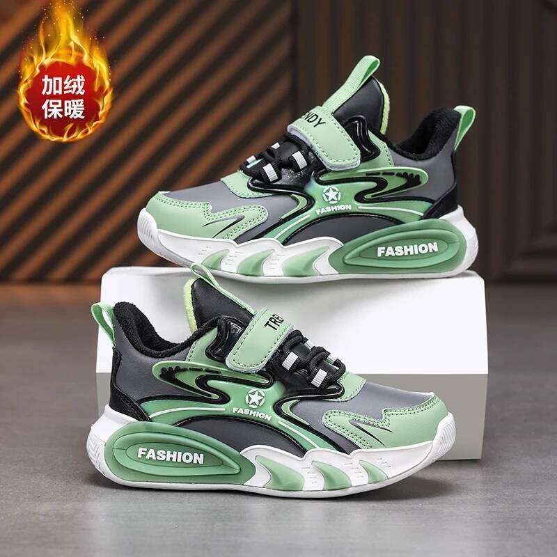 Fashion Luxury Children Boys Winter Warm Plush Kids Casual Sneaker Cotton Tennis Shoes for Boy 4 To 12 Years 26W0224