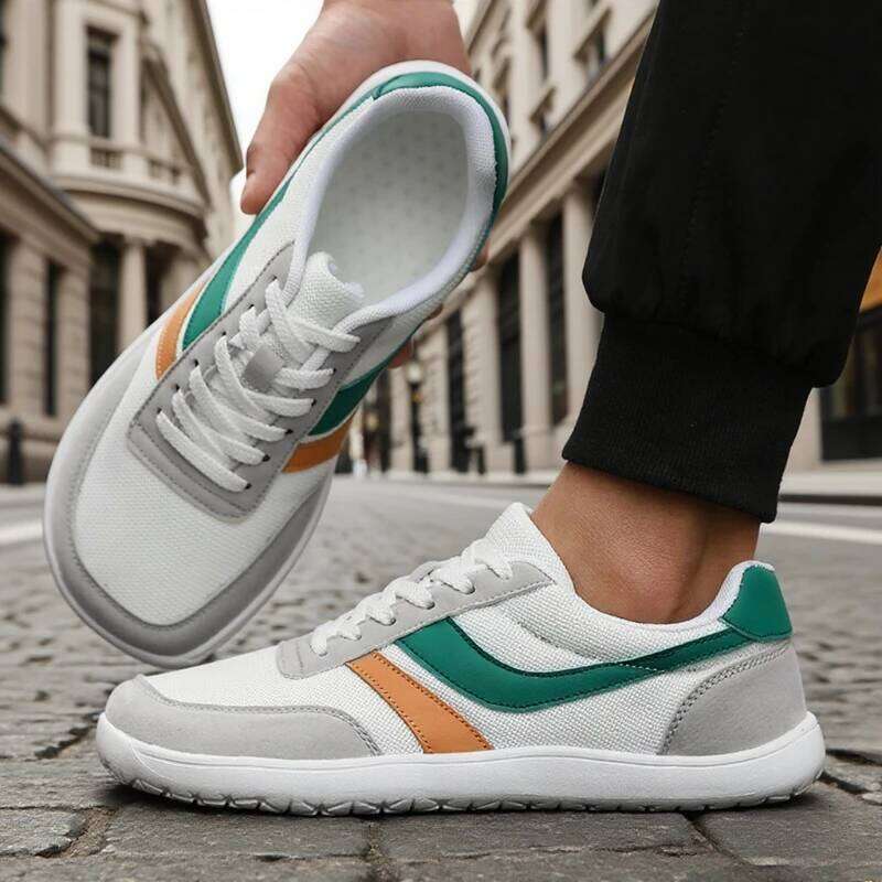 New Men's Wide Toe Comfortable Breathable Non Slip Sneakers Summer Fashionable Minimalist Trendy Mesh Casual Running Shoes