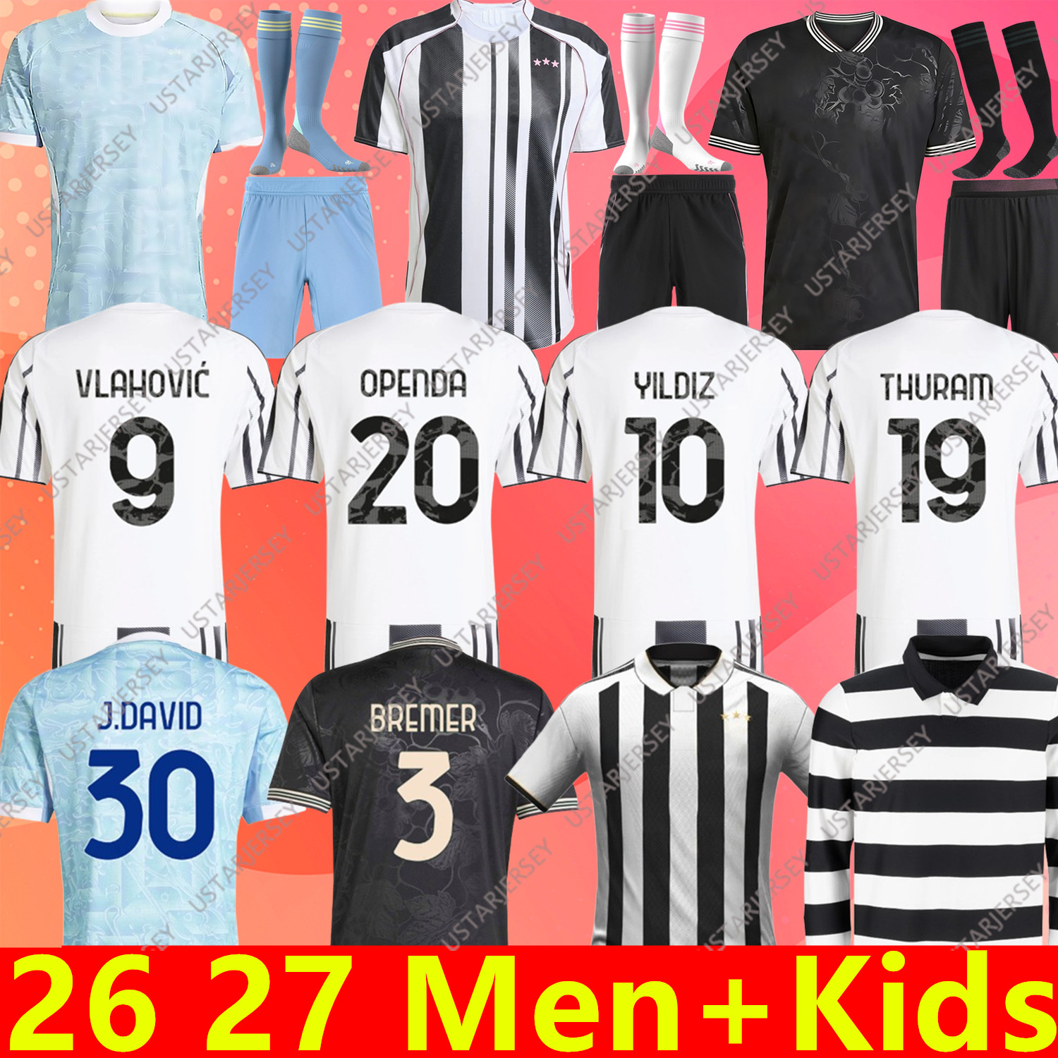 maglia adp Yildiz 26 27 jersey Thuram Koopmeiners football kits Vlahovic Football Shirts David OPENDA Bremer F.Conceicao Juventues Soccer Jersey 2026 2027 third kit