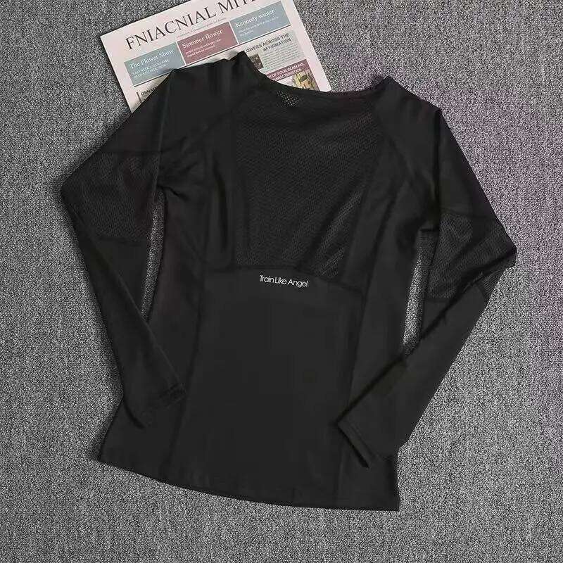 Women's Yoga Fitness Top, Quick-Dry T-Shirt, Sports Long-Sleeve Tight-Fitting, Slimming, Mesh Breathable Running 26Y0224