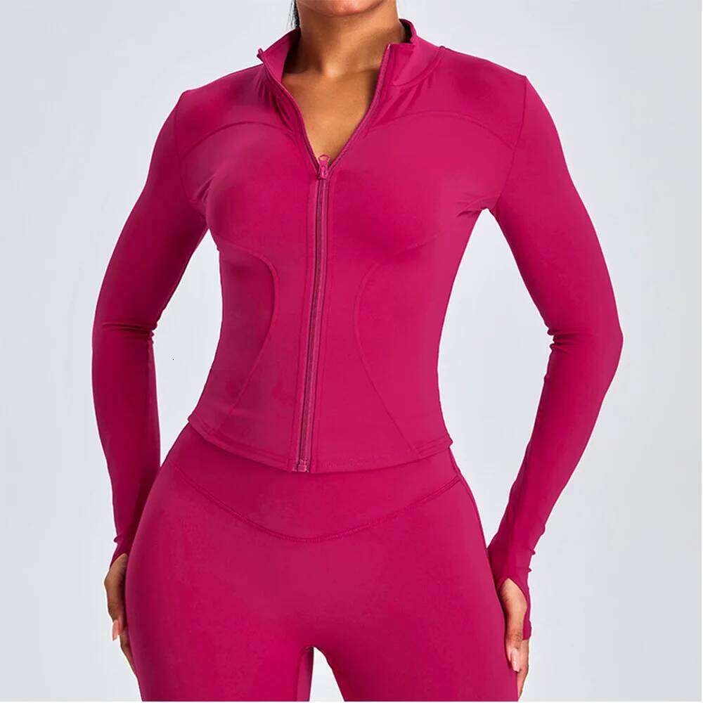Zipper Women Sports Long Sleeve Push Up Fitness Yoga Shirt Gym Top Activewear Running Coats Workout Clothes Woman 26Y0224