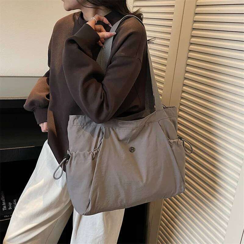 Women Stylish Oxford Tote Lightweight Foldable Multi Pocket Large Capacity Shoulder Bag for School Versatile Storage Bags Z260224