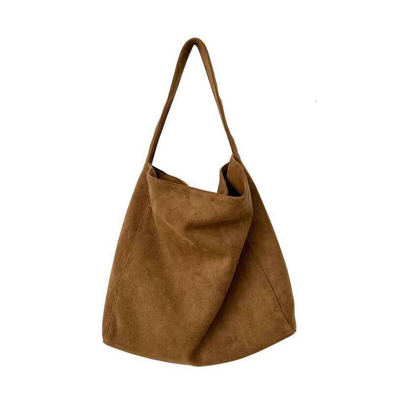 Autumn and winter new matte suede tote large capacity commuter casual shoulder fashionable versatile women's bag Z260224