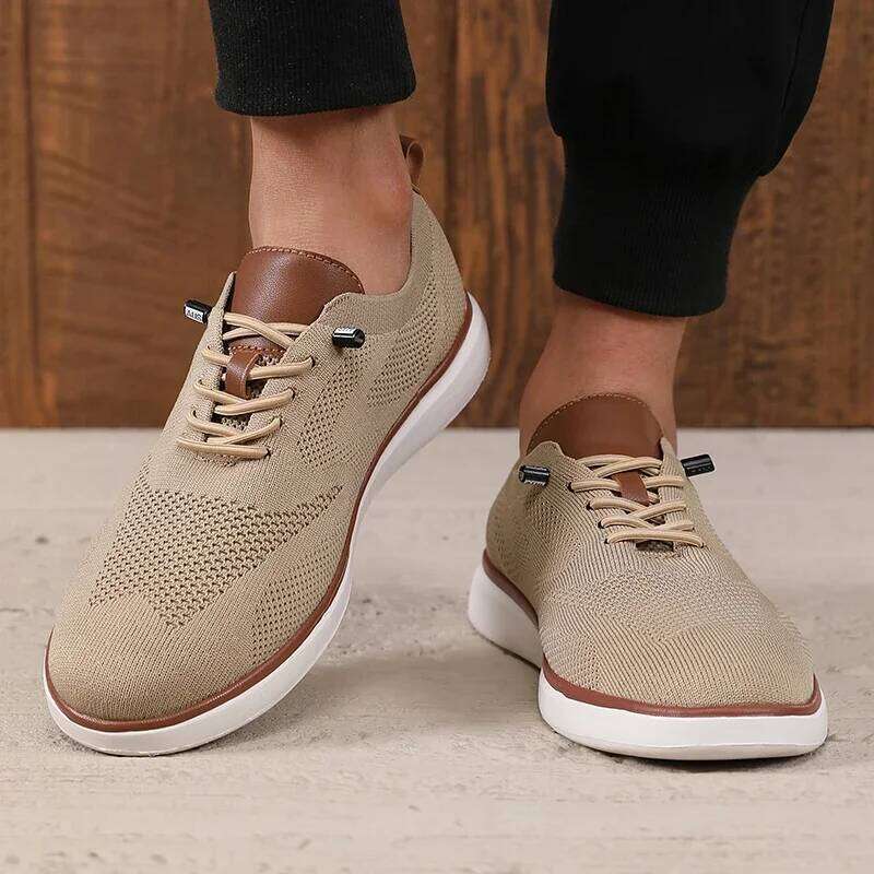 Summer Men's Fashionable Knitted Casual Design Mesh Shoes Street Trend Versatile Fashion Outdoor Activity Sneakers
