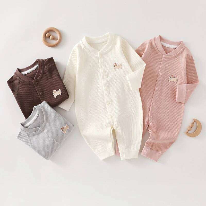 Autumn New Jumpsuit Newborn Long Sleeve Cotton Sleepwear Boys Girls Romper Cute Spring Home Clothing Baby Pajamas 26H0224