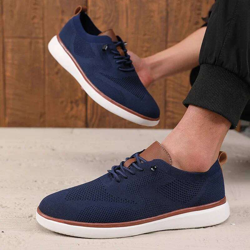 Fashionable Avant Garde Men's Sports Knitted Mesh Breathable Trendy Appearance Flat Versatile Street Casual Shoes