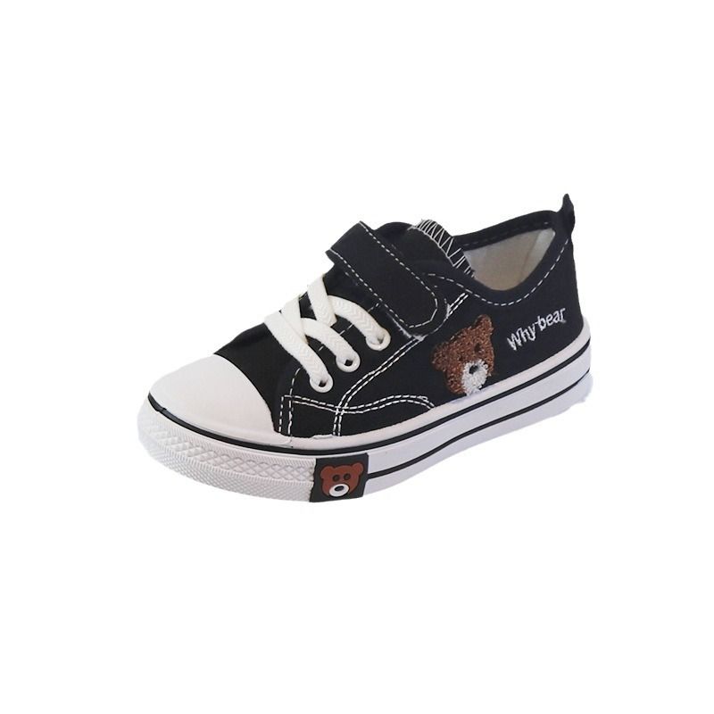 Boys Board Shoes Kids Todder Canvas Shoes Cartoon Bear Children Cloth Shoes Cutefeet Little Girl Students Casual Sneakers Size US5-US5Y W01011