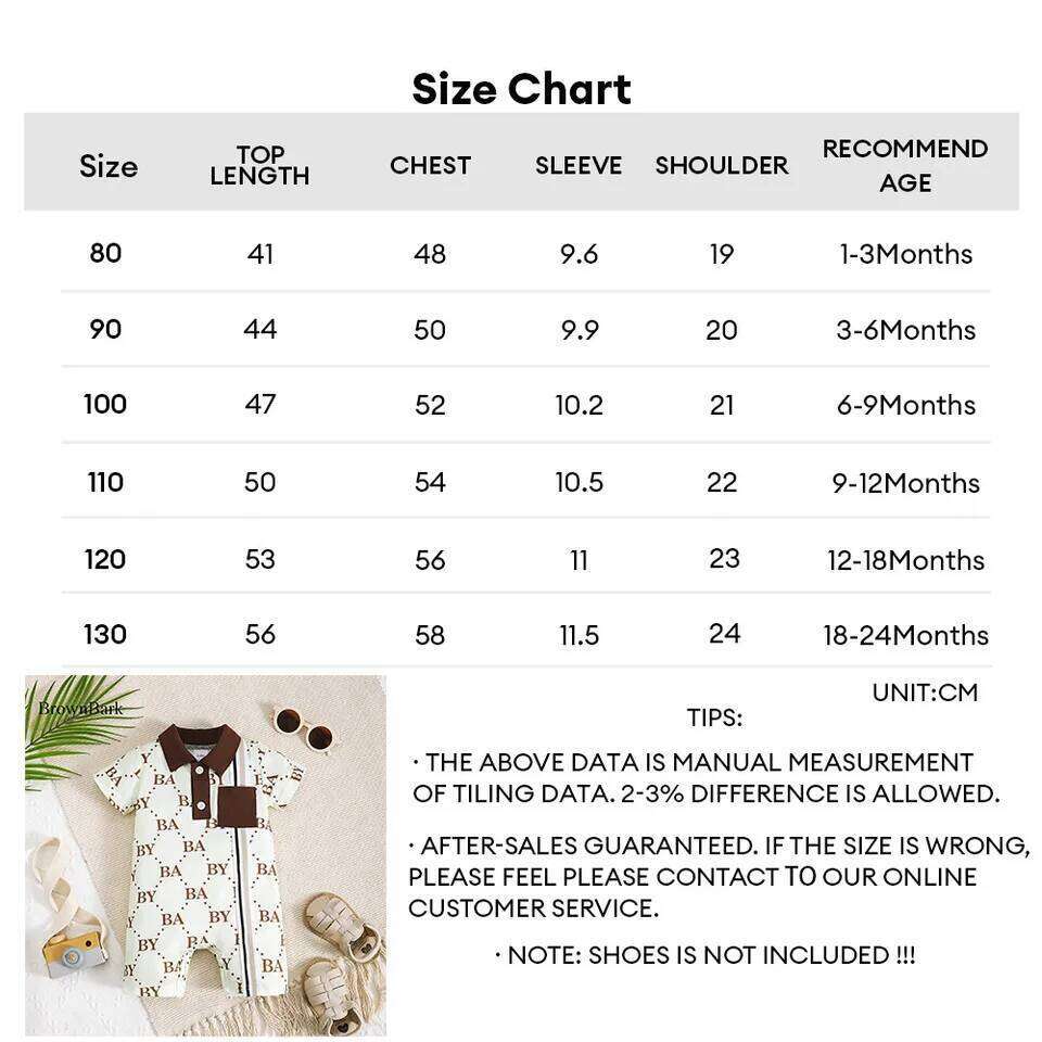 1-24 Months Newborn Baby Boy Fashion Romper Short Sleeved Flip Collar Letter Print Light Luxury Jumpsuit Toddlers Summer Clothes 26Y0224