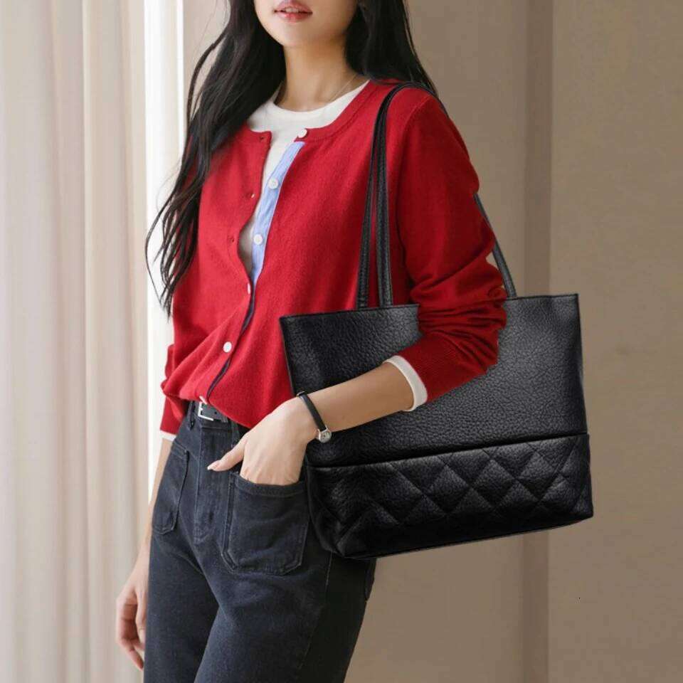 Genuine Brand Soft PU Leather Large Capacity Handbags Women Shoulder Bags Luxury Tote Commute Hand Top-handle Bag 2026 Z260224