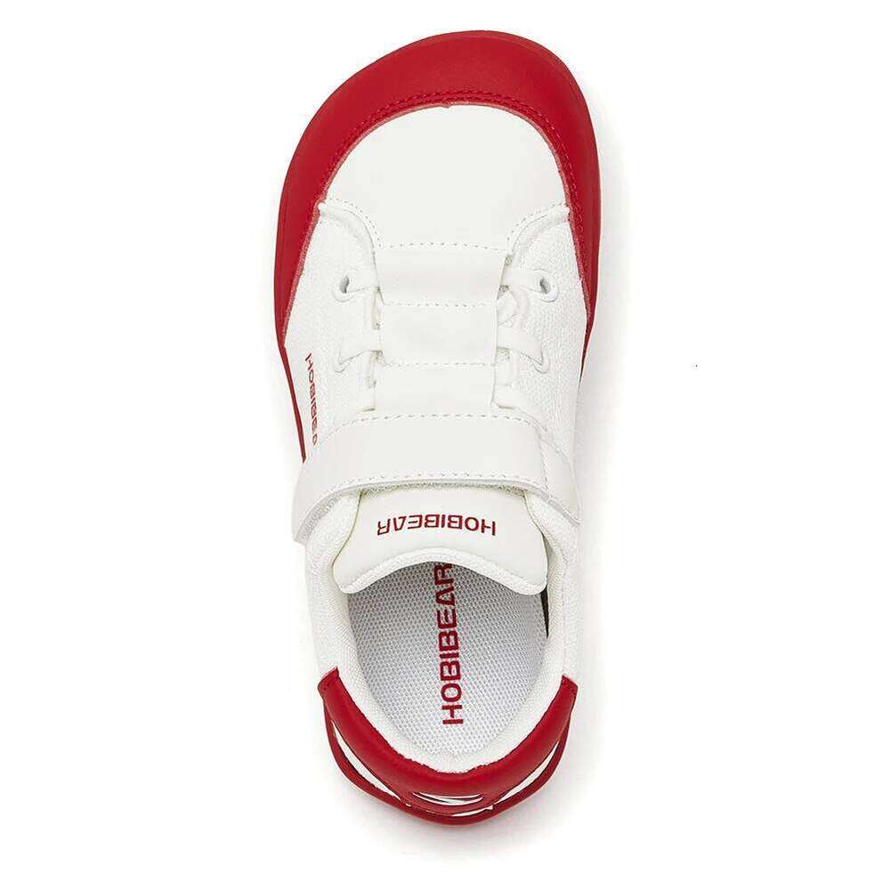 HOBIBEAR Kids Wide Toe Barefoot Boys Girls Minimalist Sneakers Lightweight Hook Loop Mesh Artificial Leather Shoes 26W0224