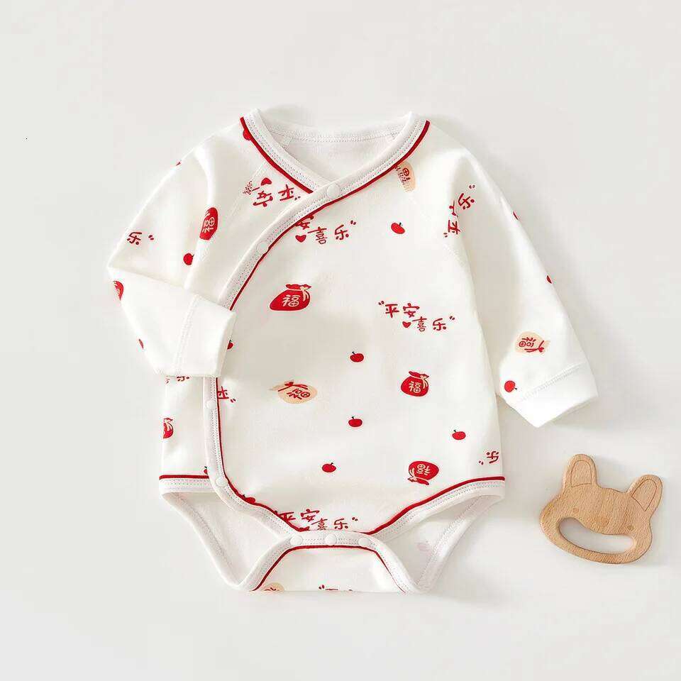 2026 Spring New Long Sleeve Shorts High Quality Cotton Jumpsuit Suitable for Boy Girl Baby Infants Aged 0-18 Months 26H0224