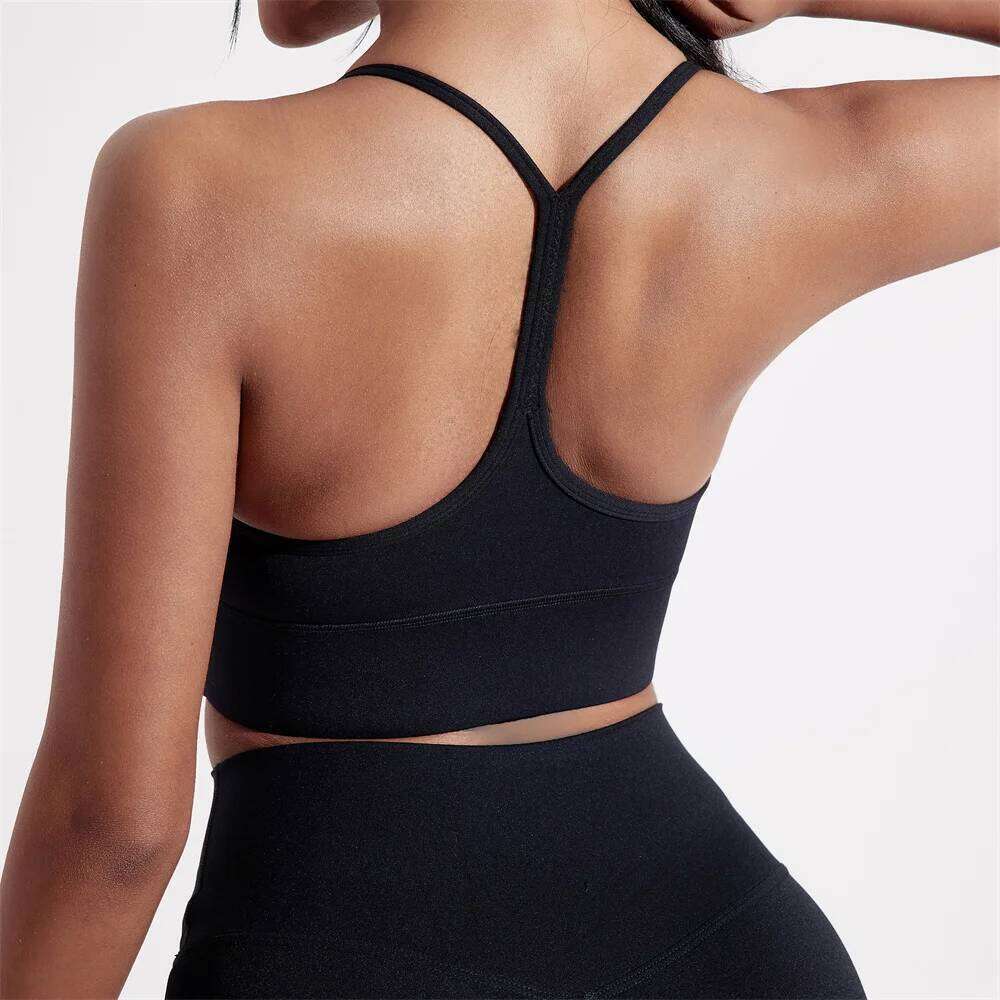 Solid Color Y Shape Line Women Fitness Sport Bra Top Soft Tight Comprehensive Training Jogging Gym Yoga Underwear With Chest Pad 26Y0224