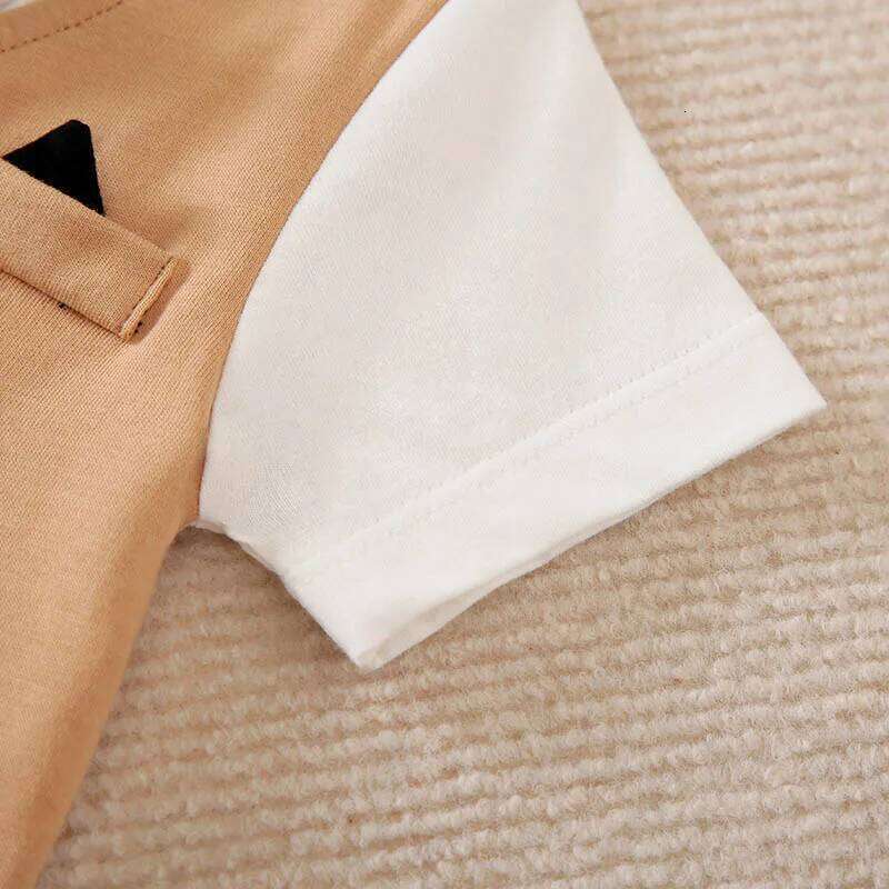 0-18 Baby Bodysuit Gentleman Style Handsome Formal Cotton Comfortable Soft Boys And Girls Summer Short Sleeved Newborn Clothes 26Y0224