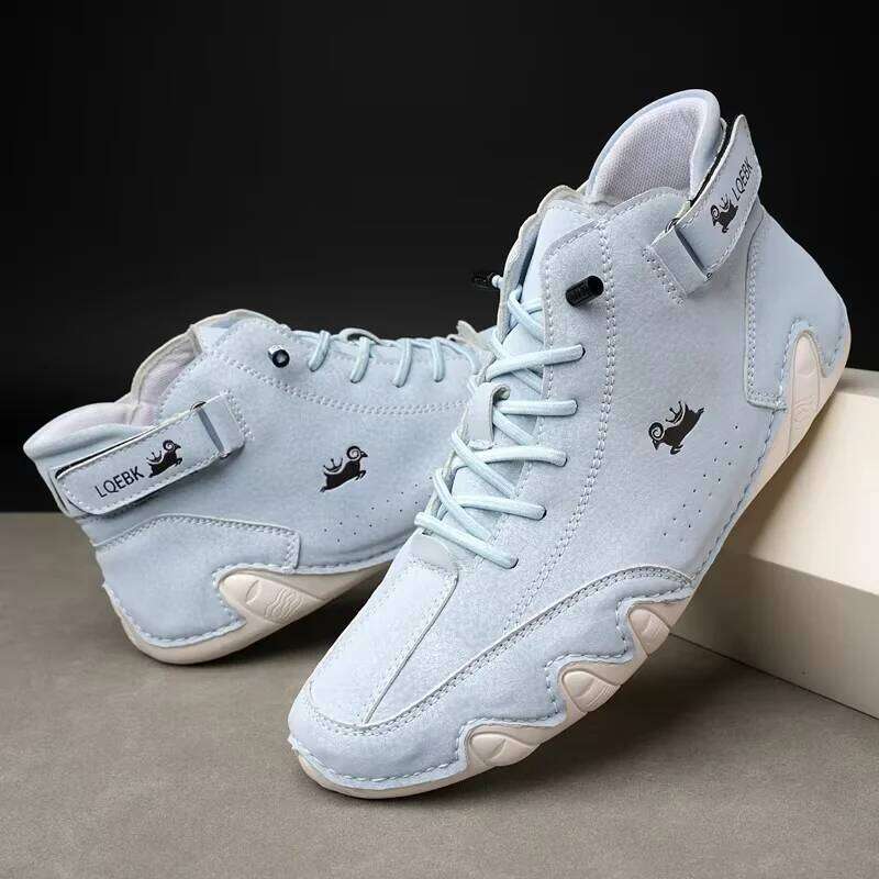 Men's Bare Boots Outdoor Lightweight Soft Soled Casual Leather Summer Fashion Women's 2025 New High Top Sports Shoes