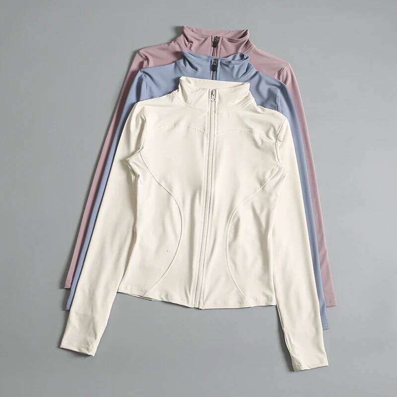 Gym Fitness Zip up Training Running Workout Yoga Cropped Track Sport s for Women 26Y0224