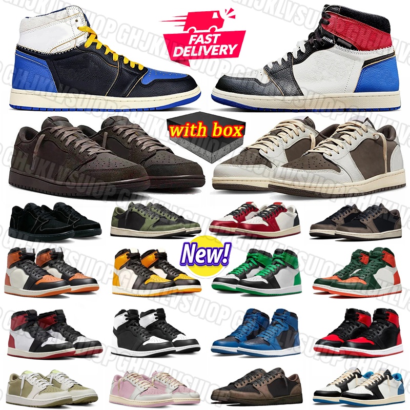New Designer 1 1s Low Basketball Shoes Reverse Mocha Leather rubber High Mens Sneakers Sail Military Blue Brown Womens Outdoor Sport Trainers