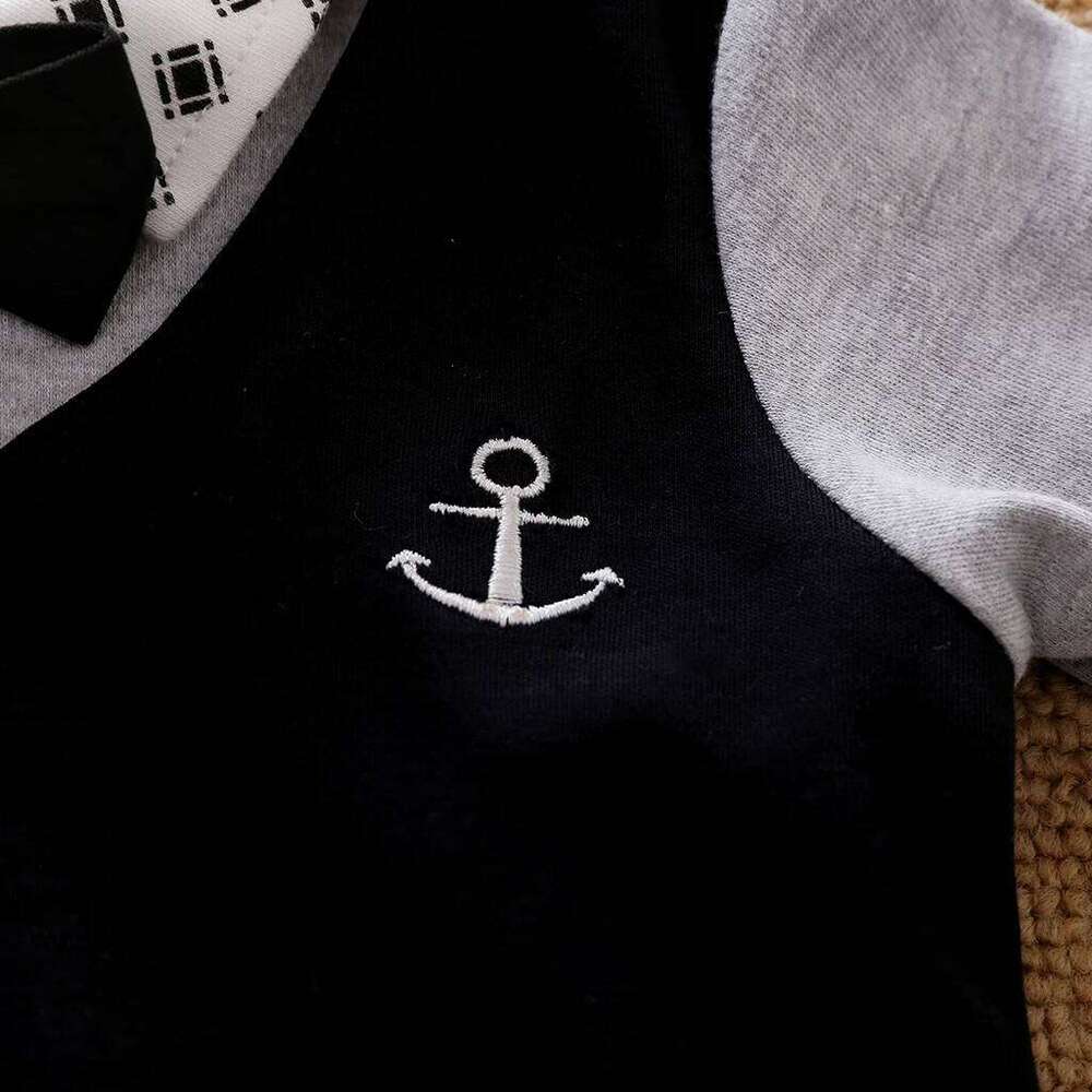 Baby Boys Outfit Infant Clothes Gentleman Suits Long Sleeve Toddler Onesie Costume Romper Jumpsuit 100% Cotton Spring and Autumn 26H0224