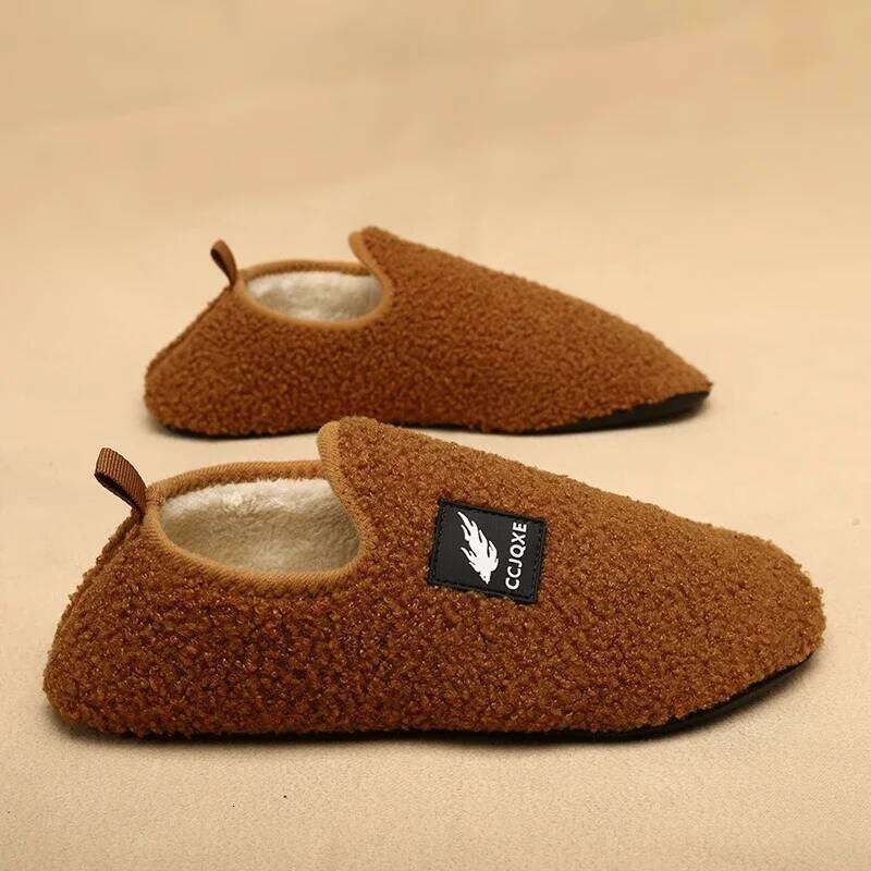 MAEDEF Slipper Men Cotton Slippers Disigner Warm Indoor House Casual Shoes High Quality Non-slip Plush Winter Couple Shoe