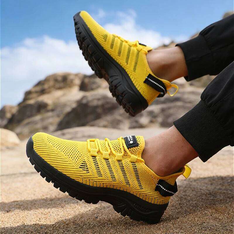 Men's Outdoor Sport Sneakers 2025 Breathable Knit Shoes Anti-Slip for Hiking Gym Running Casual Comfortable Lightweight Footwear