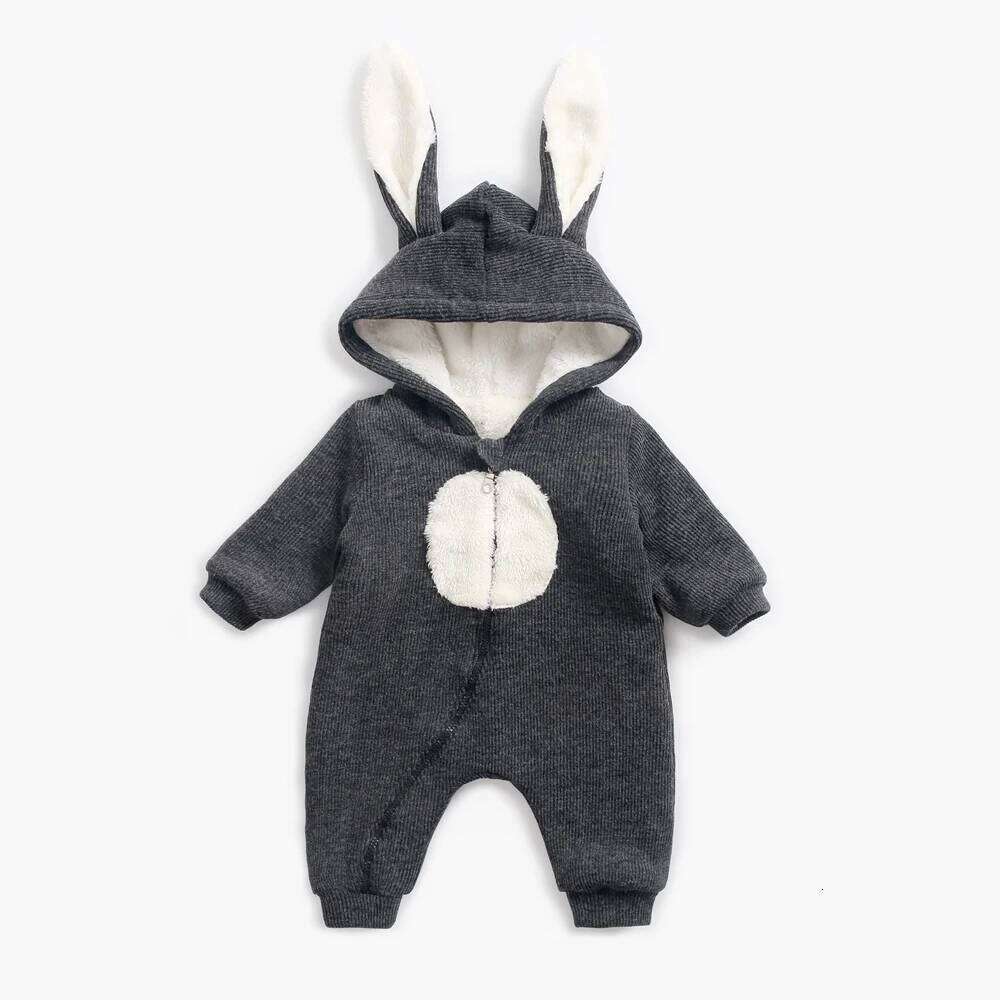Sanlutoz Cute Warm Winter Baby Thicken Rompers Toddler Kids Bunny Jumpsuits Clothing Hooded 26H0224