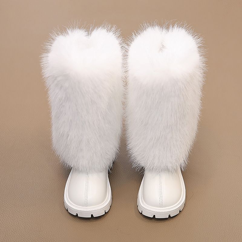 Girl Long Knee Boots for Girls Toddler Fashion Design Kids Winter Plush Long Boots Cutefeet Child Boot Size US7C-US5Y C1157