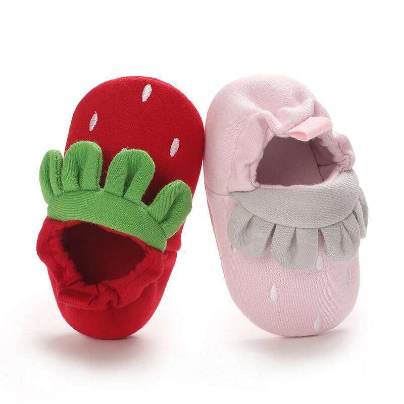 Cute Strawberries Winter New Baby Booties Boy Girl Cotton Soft-Sole Non-Slip Warm Toddler First Walkers Infant Crib Shoes 26Y0224